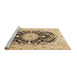 Sideview of Machine Washable Medallion Brown Traditional Rug, wshtr4587brn