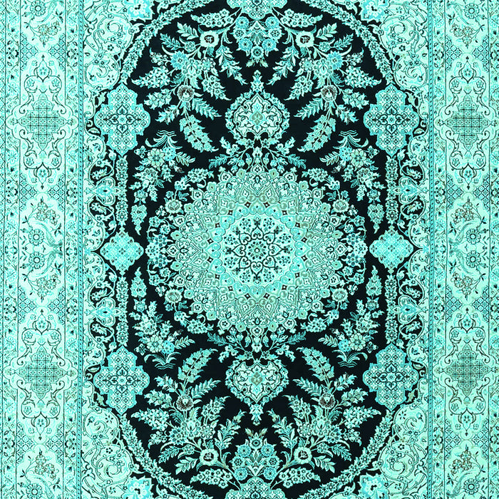 Medallion Turquoise Traditional Rug, tr4587turq