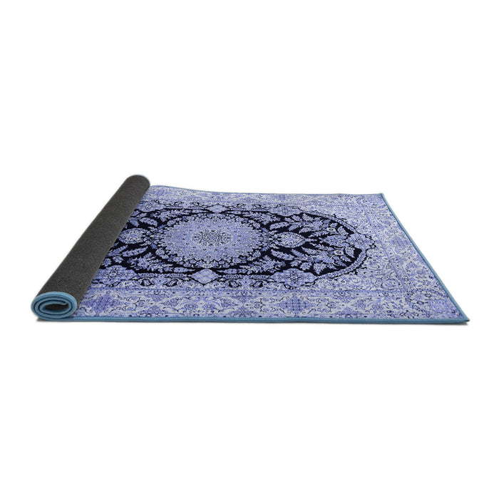 Sideview of Medallion Blue Traditional Rug, tr4587blu