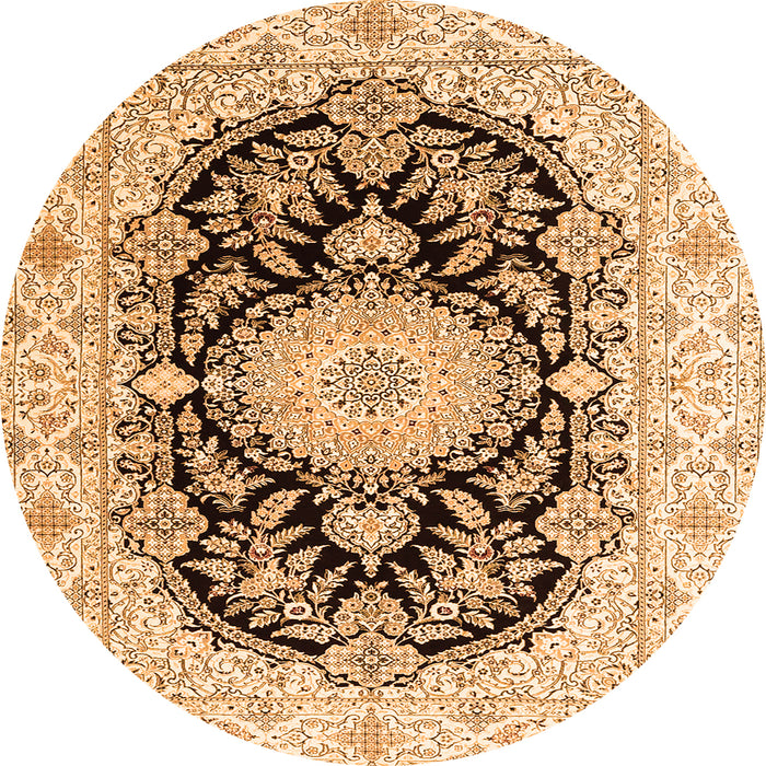 Square Medallion Orange Traditional Rug, tr4587org