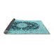 Sideview of Medallion Light Blue Traditional Rug, tr4587lblu