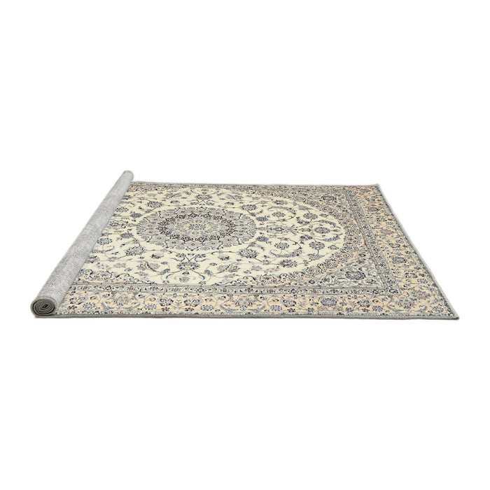 Sideview of Machine Washable Traditional Bisque Beige Rug, wshtr4588