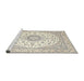 Sideview of Machine Washable Traditional Bisque Beige Rug, wshtr4588