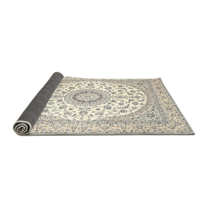 Sideview of Traditional Bisque Beige Medallion Rug, tr4588