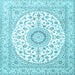 Square Medallion Light Blue Traditional Rug, tr4588lblu