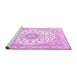 Sideview of Machine Washable Medallion Pink Traditional Rug, wshtr4588pnk