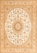 Serging Thickness of Machine Washable Medallion Orange Traditional Area Rugs, wshtr4588org