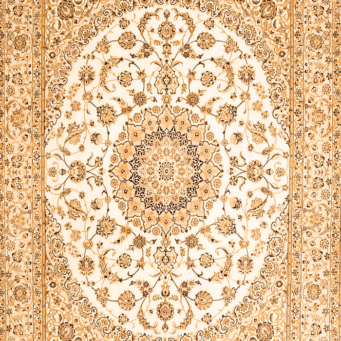 Serging Thickness of Machine Washable Medallion Orange Traditional Area Rugs, wshtr4588org