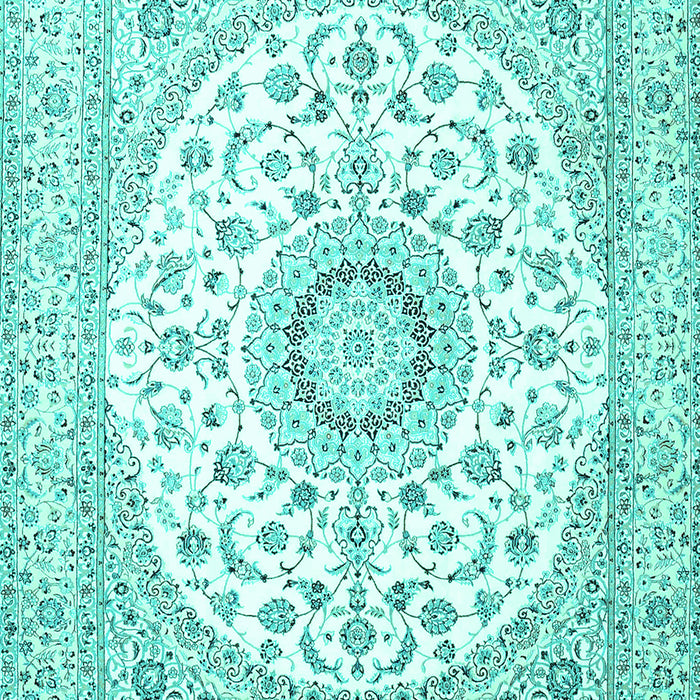 Machine Washable Medallion Turquoise Traditional Area Rugs, wshtr4588turq