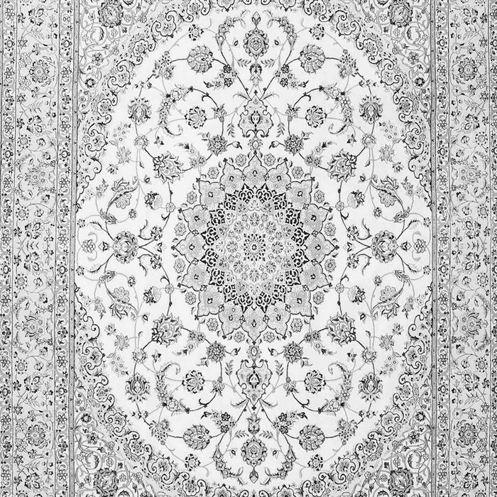 Serging Thickness of Machine Washable Medallion Gray Traditional Rug, wshtr4588gry