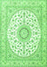 Serging Thickness of Machine Washable Medallion Green Traditional Area Rugs, wshtr4588grn