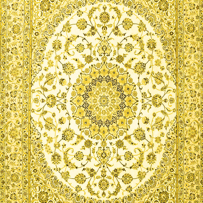 Medallion Yellow Traditional Rug, tr4588yw