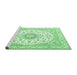 Sideview of Machine Washable Medallion Emerald Green Traditional Area Rugs, wshtr4588emgrn