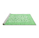 Sideview of Machine Washable Persian Emerald Green Traditional Area Rugs, wshtr4589emgrn