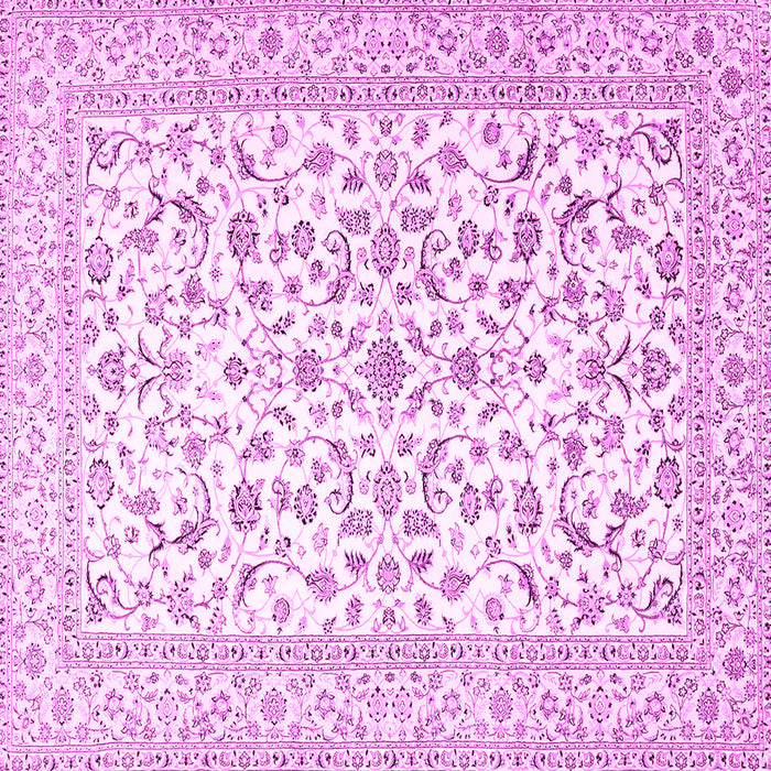Square Machine Washable Persian Pink Traditional Rug, wshtr4589pnk