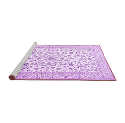 Sideview of Machine Washable Persian Purple Traditional Area Rugs, wshtr4589pur