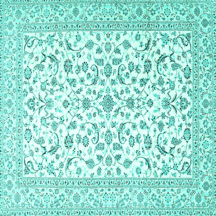 Square Persian Turquoise Traditional Rug, tr4589turq