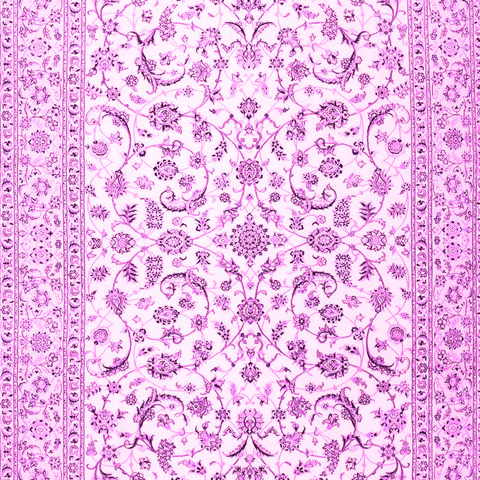 Machine Washable Persian Pink Traditional Rug, wshtr4589pnk