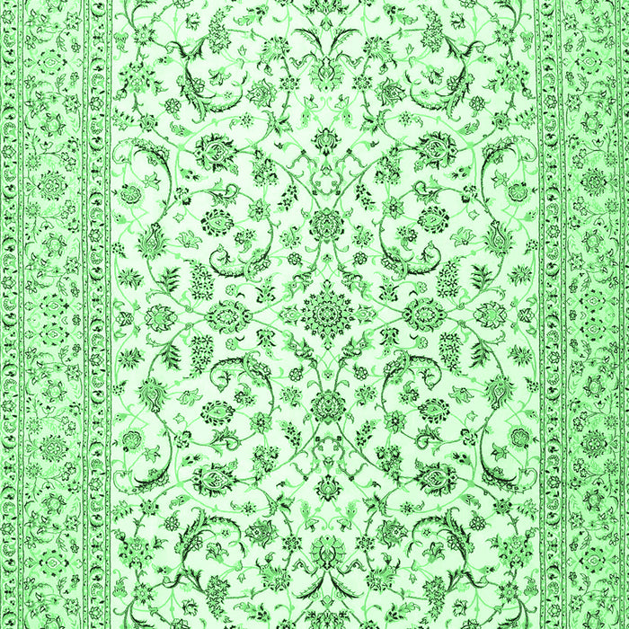 Machine Washable Persian Emerald Green Traditional Area Rugs, wshtr4589emgrn