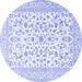 Round Persian Blue Traditional Rug, tr4589blu