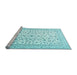 Sideview of Machine Washable Persian Light Blue Traditional Rug, wshtr4589lblu