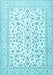 Machine Washable Persian Light Blue Traditional Rug, wshtr4589lblu