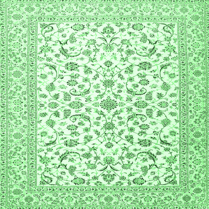 Square Persian Emerald Green Traditional Rug, tr4589emgrn