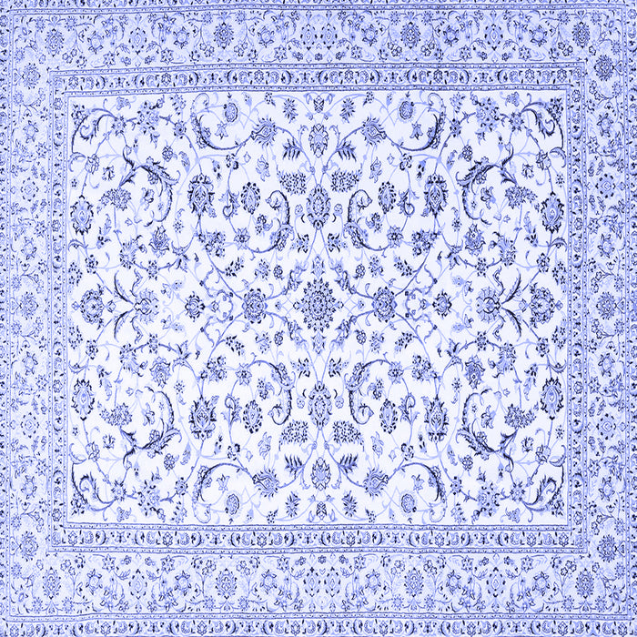 Square Persian Blue Traditional Rug, tr4589blu