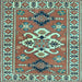 Square Geometric Light Blue Traditional Rug, tr458lblu