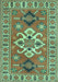 Geometric Turquoise Traditional Rug, tr458turq