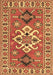 Geometric Brown Traditional Rug, tr458brn