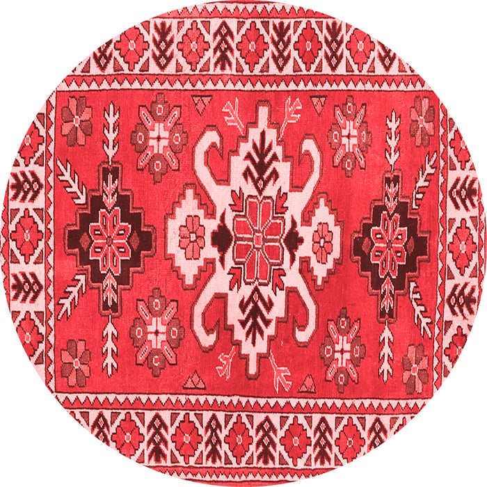 Machine Washable Geometric Red Traditional Rug, wshtr458red