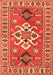 Geometric Orange Traditional Rug, tr458org