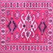 Square Geometric Pink Traditional Rug, tr458pnk