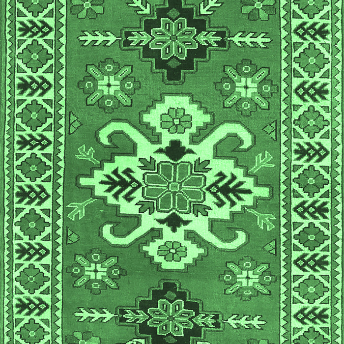 Geometric Emerald Green Traditional Rug, tr458emgrn
