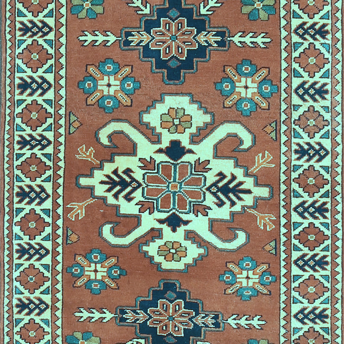 Machine Washable Geometric Light Blue Traditional Rug, wshtr458lblu