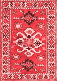 Geometric Red Traditional Rug, tr458red