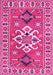 Geometric Pink Traditional Rug, tr458pnk