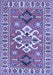 Geometric Blue Traditional Rug, tr458blu