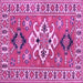 Square Geometric Purple Traditional Rug, tr458pur