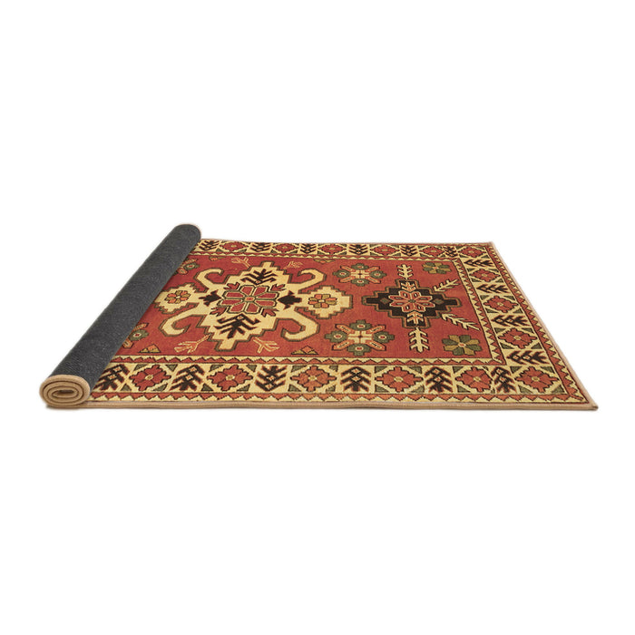 Sideview of Geometric Brown Traditional Rug, tr458brn