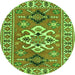 Machine Washable Geometric Green Traditional Area Rugs, wshtr458grn