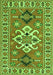 Geometric Green Traditional Rug, tr458grn