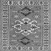 Serging Thickness of Geometric Gray Traditional Rug, tr458gry