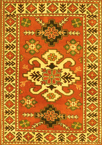 Geometric Yellow Traditional Rug, tr458yw