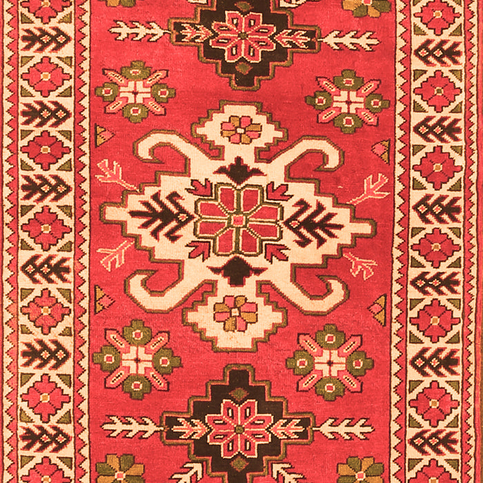 Serging Thickness of Machine Washable Geometric Orange Traditional Area Rugs, wshtr458org