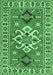 Machine Washable Geometric Emerald Green Traditional Area Rugs, wshtr458emgrn