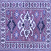 Square Geometric Blue Traditional Rug, tr458blu