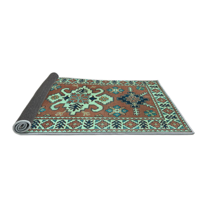 Sideview of Geometric Light Blue Traditional Rug, tr458lblu