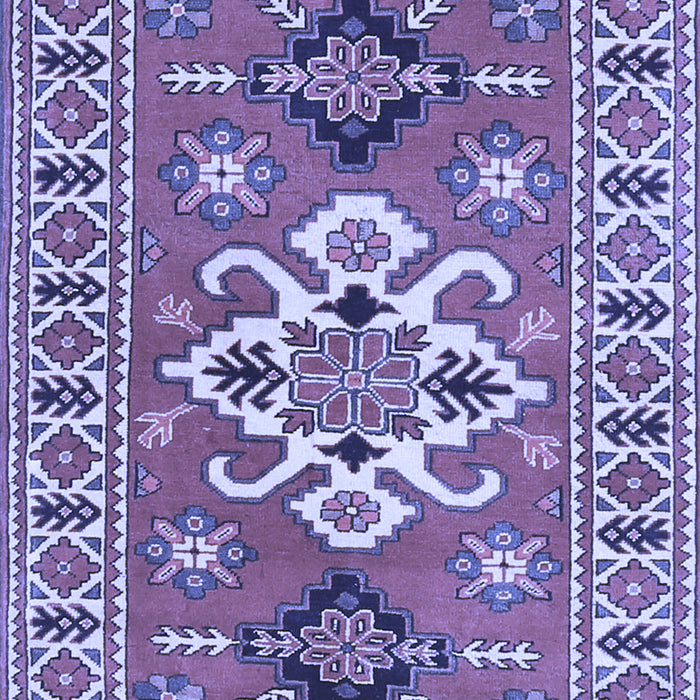 Machine Washable Geometric Blue Traditional Rug, wshtr458blu